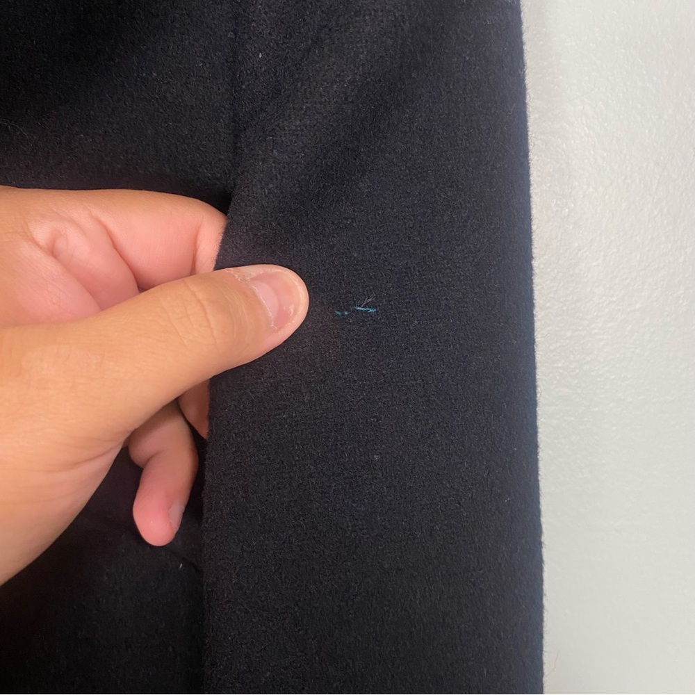 Dolce & Gabbana Wool Pea Coat‎ Black Leather Back Patch XS - Picture 5 of 13